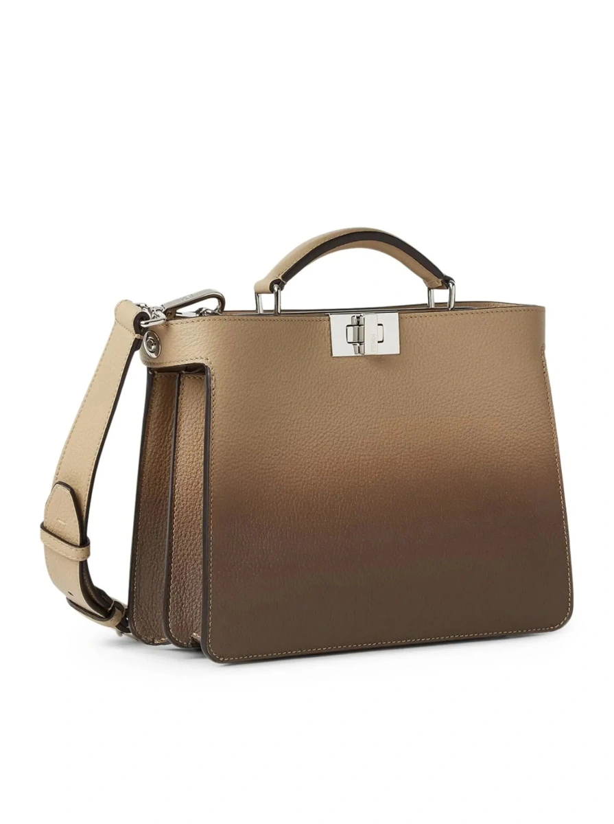 Geanta de mana Fendi bej din piele 'ISeeU Small' - Img 4