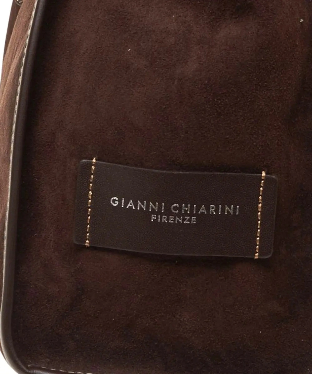 Geanta de mana GIANNI CHIARINI maro din piele intoarsa - Img 4