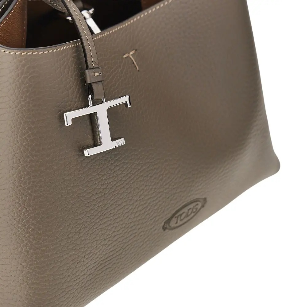 Geanta de mana Grained leather micro shopping bag - Img 4