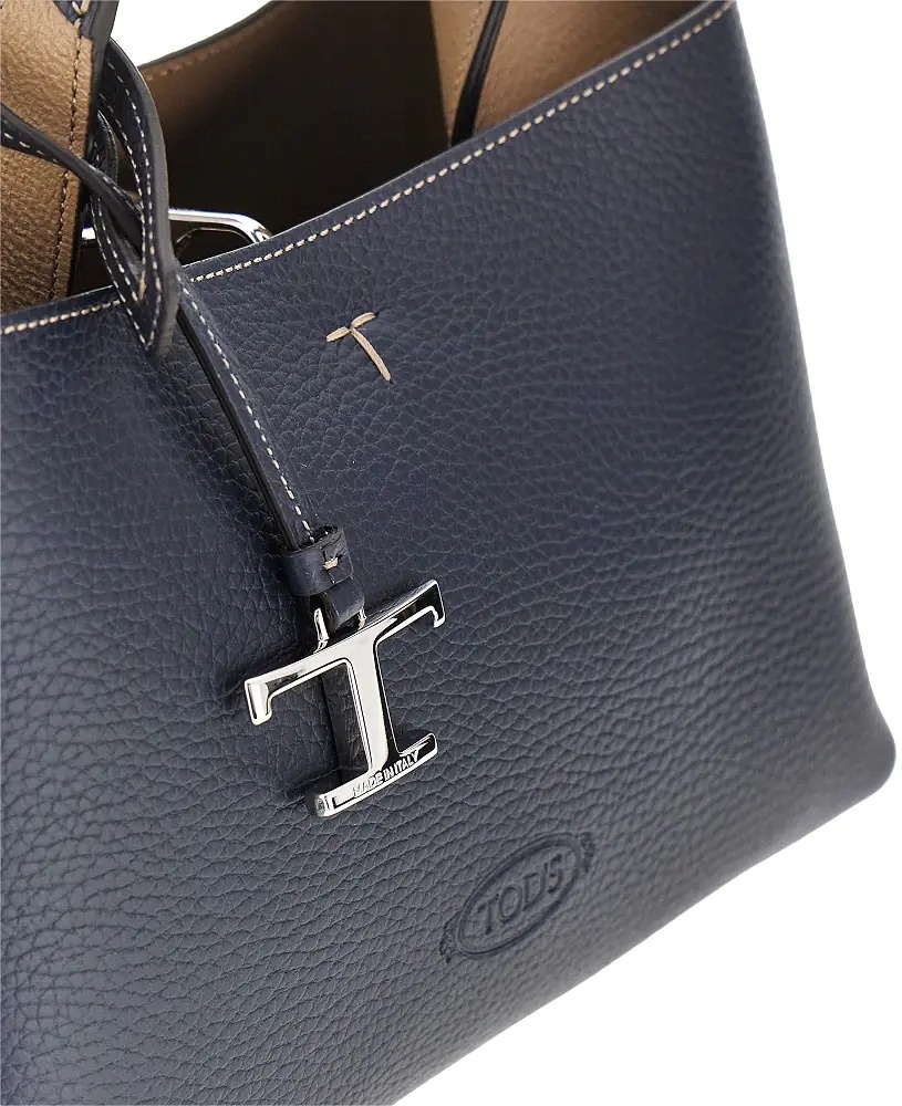 Geanta de mana Grained leather micro shopping bag - Img 4