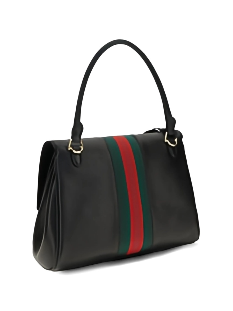 Geanta de mana Gucci Horsebit neagra din piele - Img 5