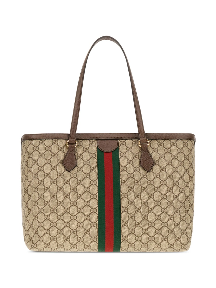 Geanta de mana Gucci neutra din material textil si piele - Img 2