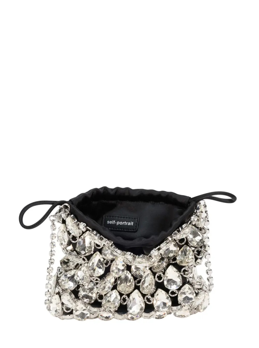 Geanta de mana Handbag 'SILVER CRYSTAL CHAINMAIL MINI BAG' with Crystal Details - Img 3