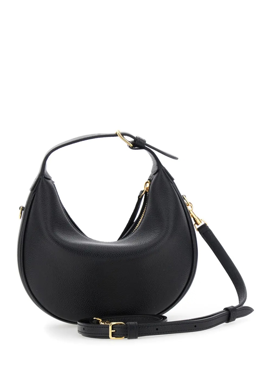 Geanta de mana Handbag 'Teen Lulu' with Adjustable and Removable Shoulder Strap and Logo Lettering on the Front in Grained Black Leather for Women - Img 2