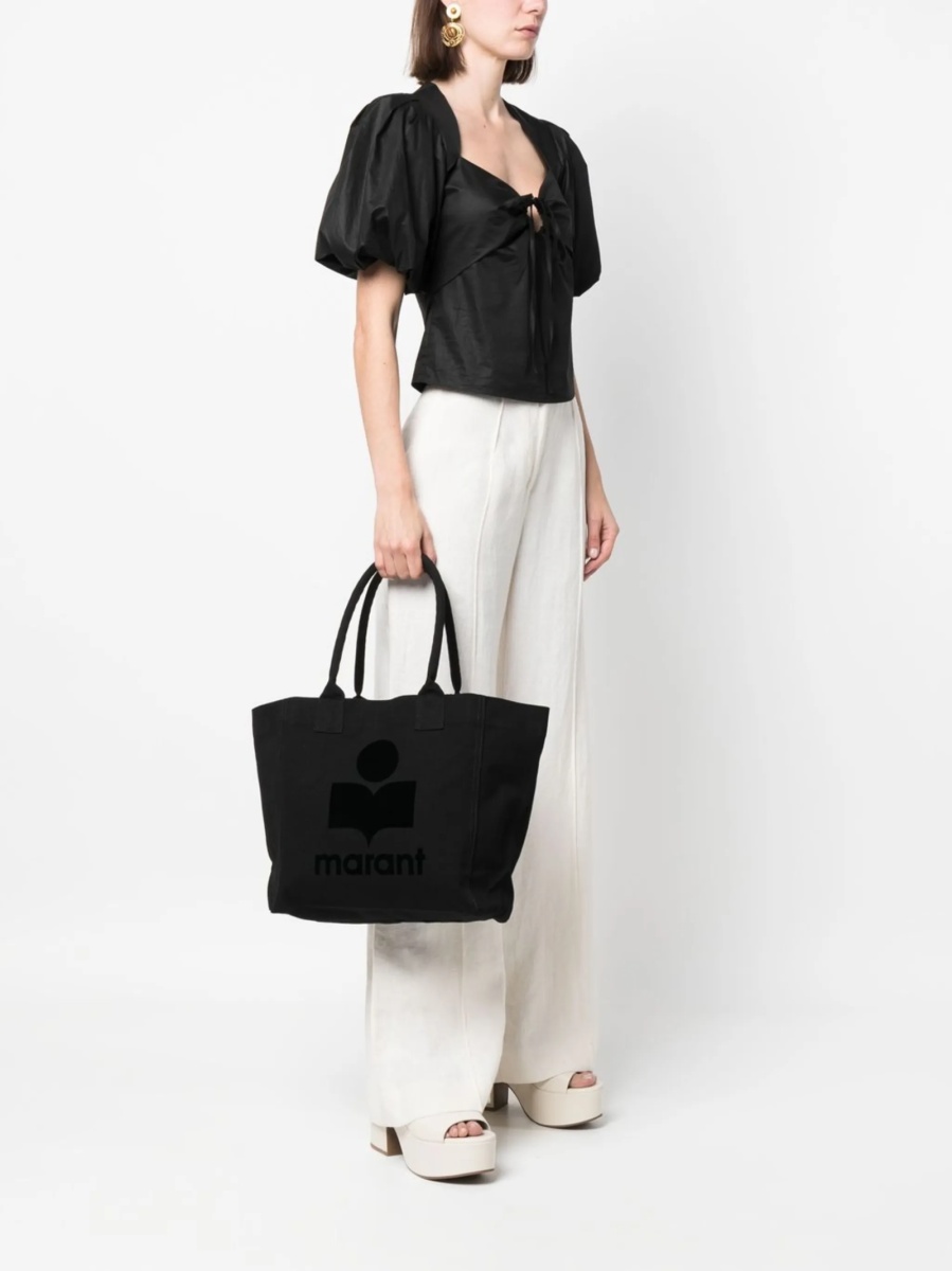 Geanta de mana Isabel Marant neagra din polyester si bumbac - Img 2