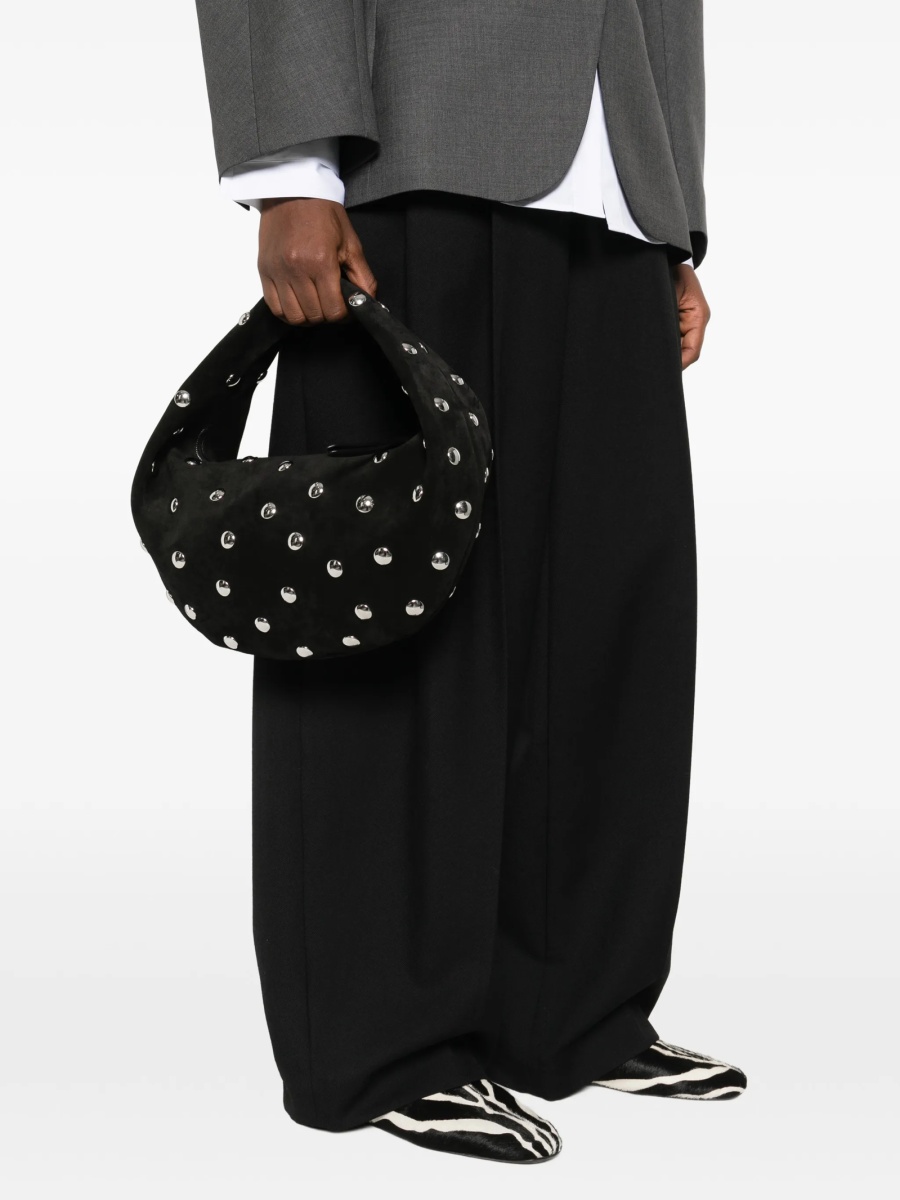 Geanta de mana Khaite neagra din metal si piele intoarsa - Img 2
