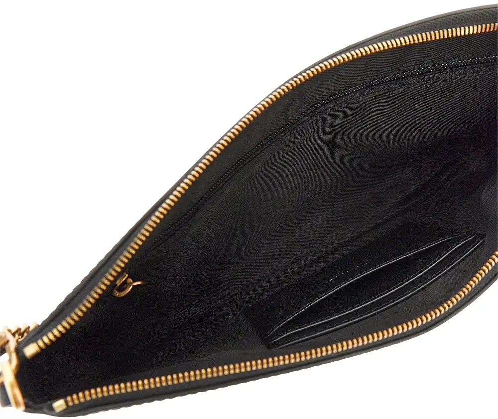 Geanta de mana Leather flat pouch with chain - Img 3