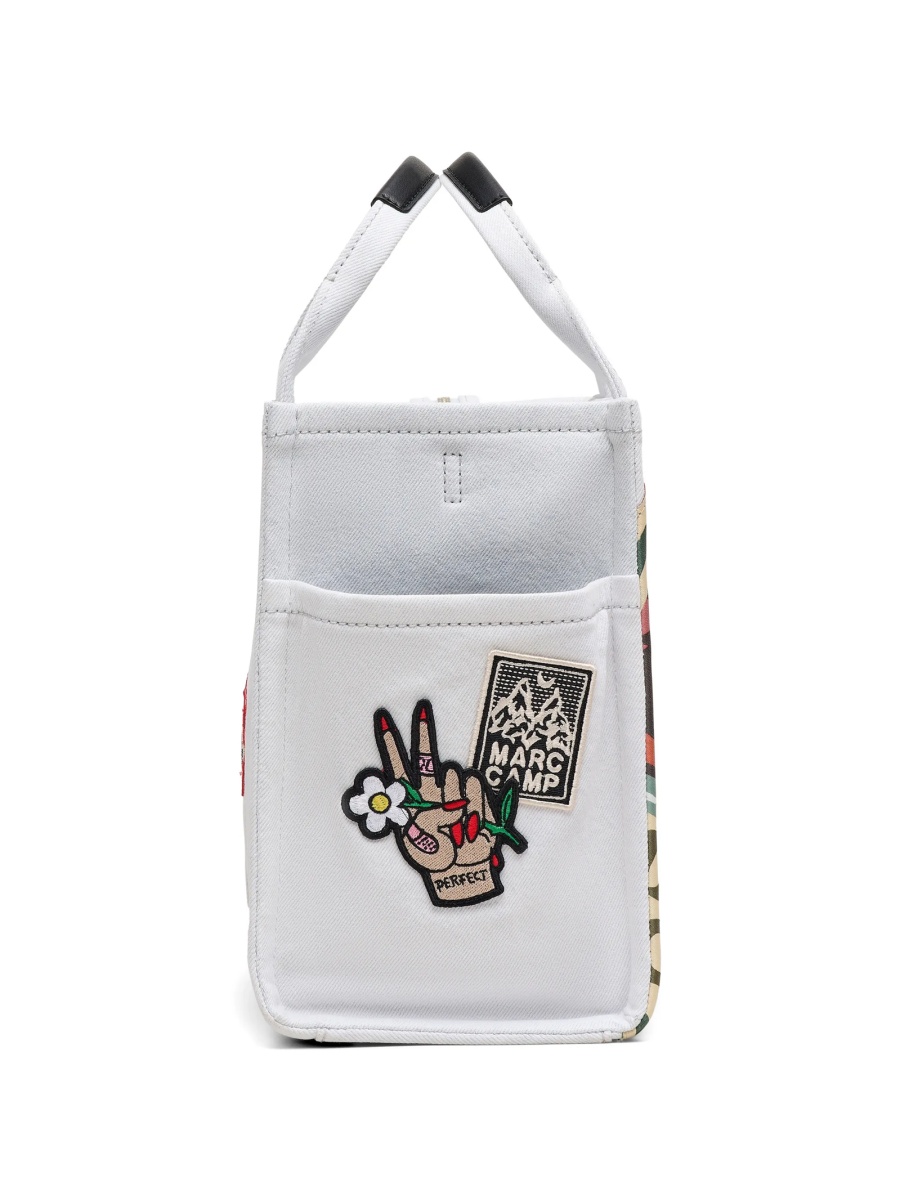 Geanta de mana Marc Jacobs albastra din bumbac - Img 5