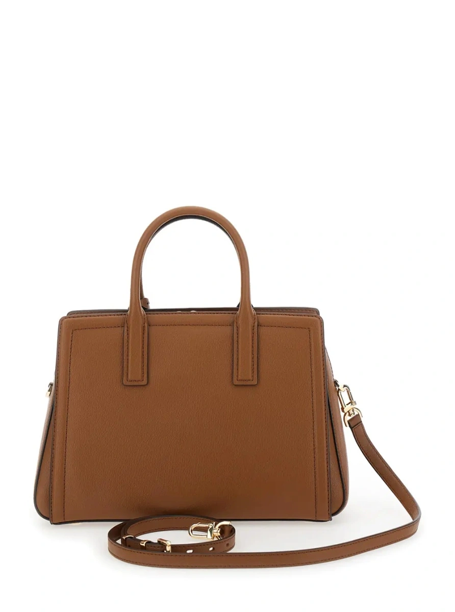 Geanta de mana Michael Kors maro din piele 'Logo' - Img 2