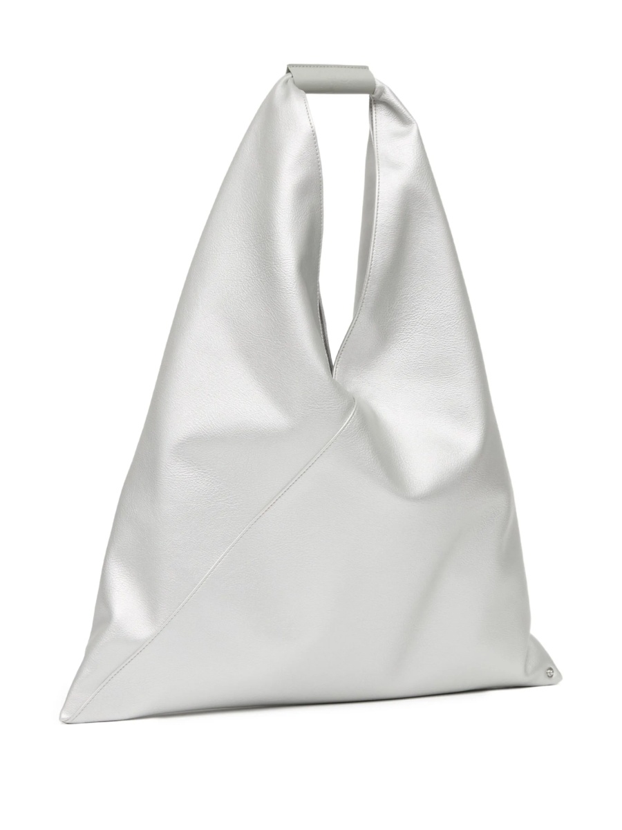 Geanta de mana MM6 Maison Margiela argintie din poliuretan - Img 3