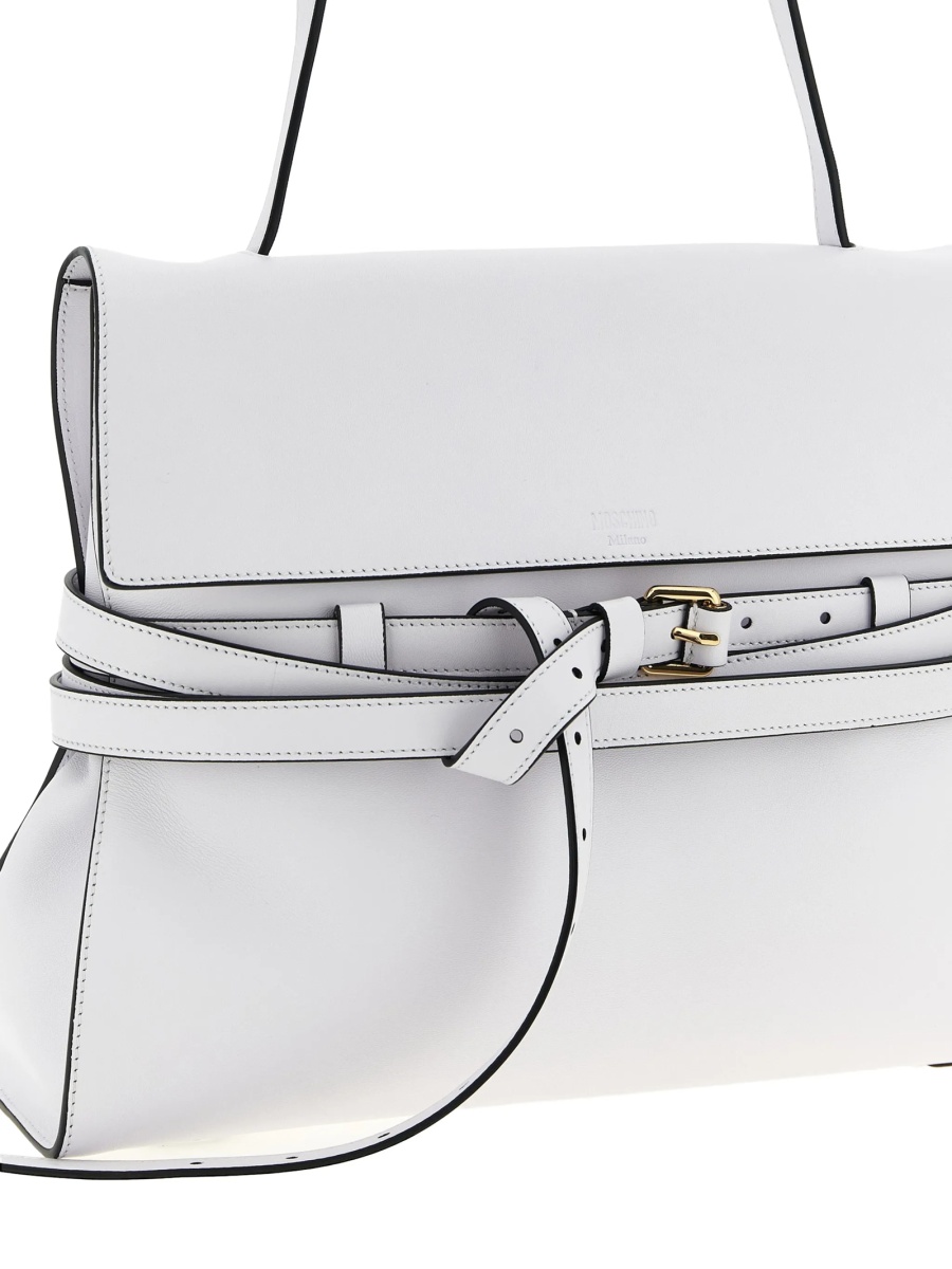 Geanta de mana Moschino alba din piele - Img 3