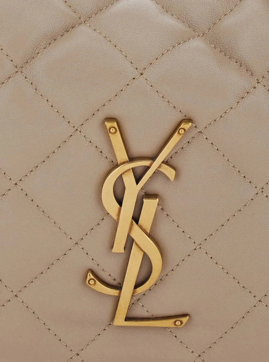 Geanta de mana Saint Laurent bej din piele 'Icare' - Img 3