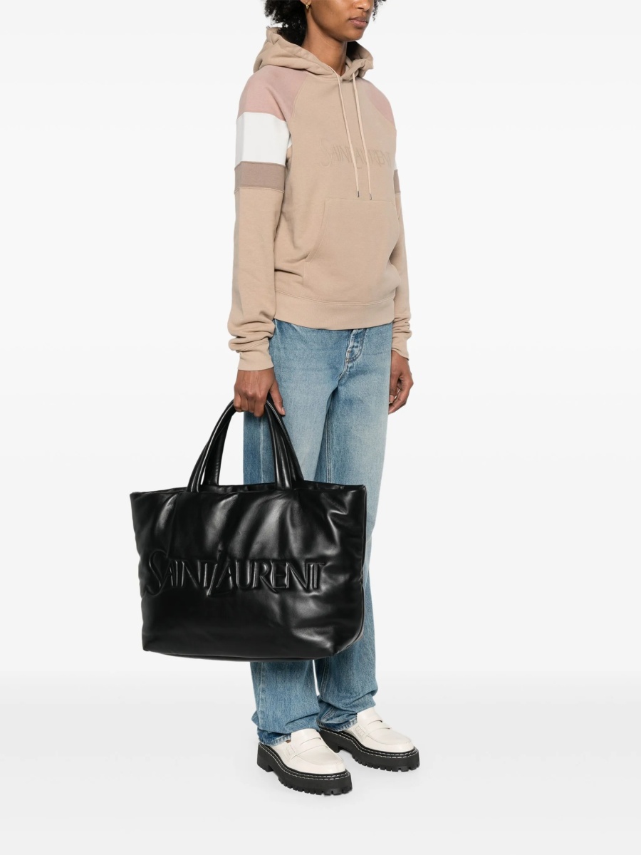 Geanta de mana Saint Laurent neagra din piele si metal - Img 2