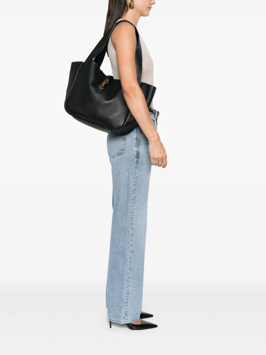 Geanta de mana Saint Laurent neagra din piele - Img 2