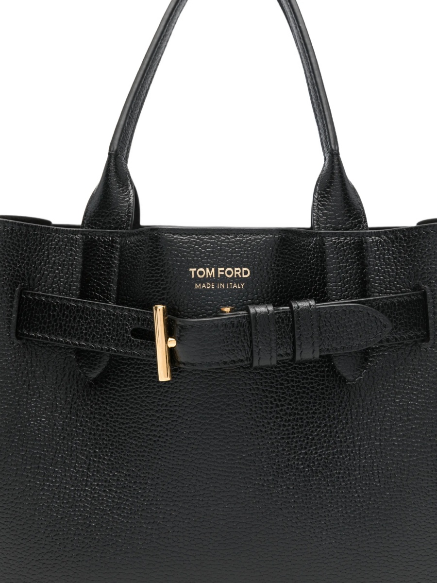Geanta de mana Tom Ford neagra din alama si piele - Img 4
