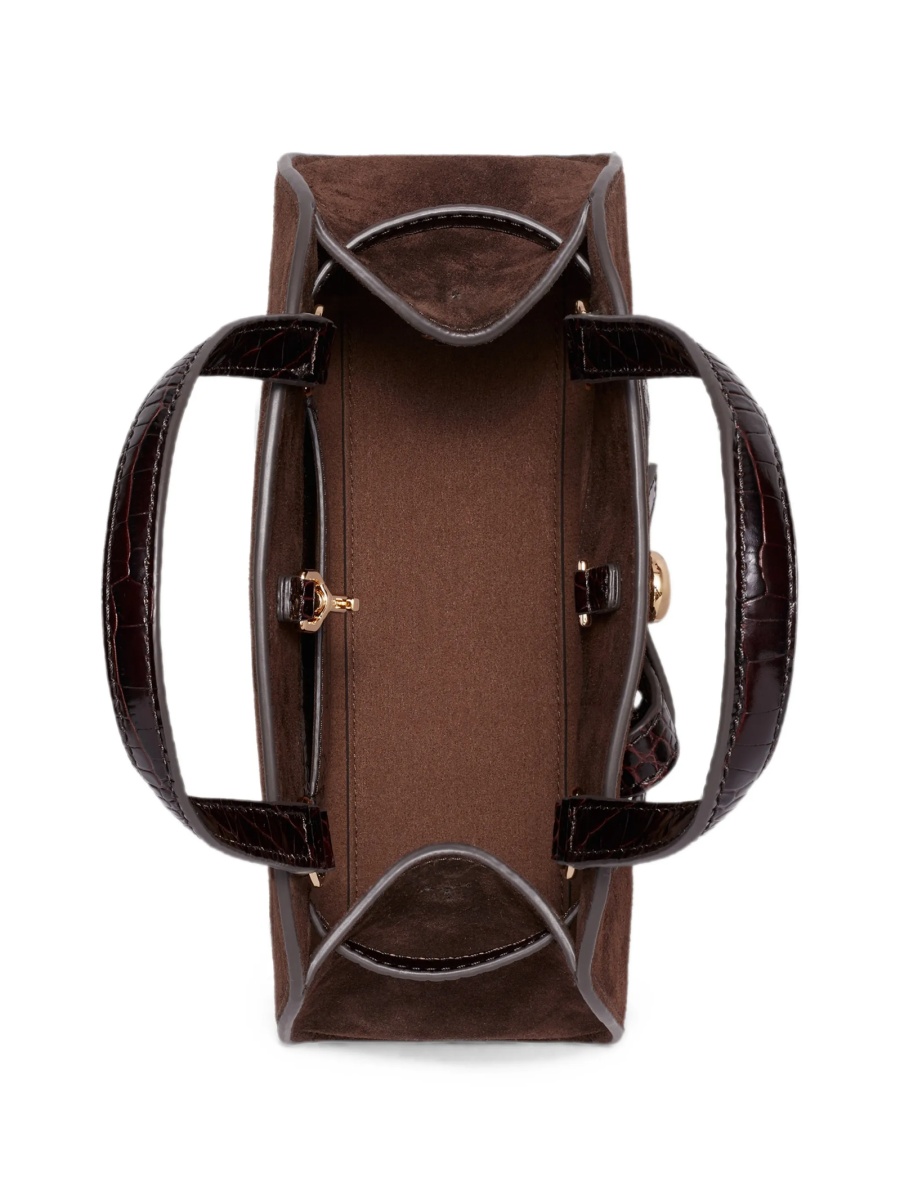 Geanta de mana Tory Burch maro din piele intoarsa - Img 3