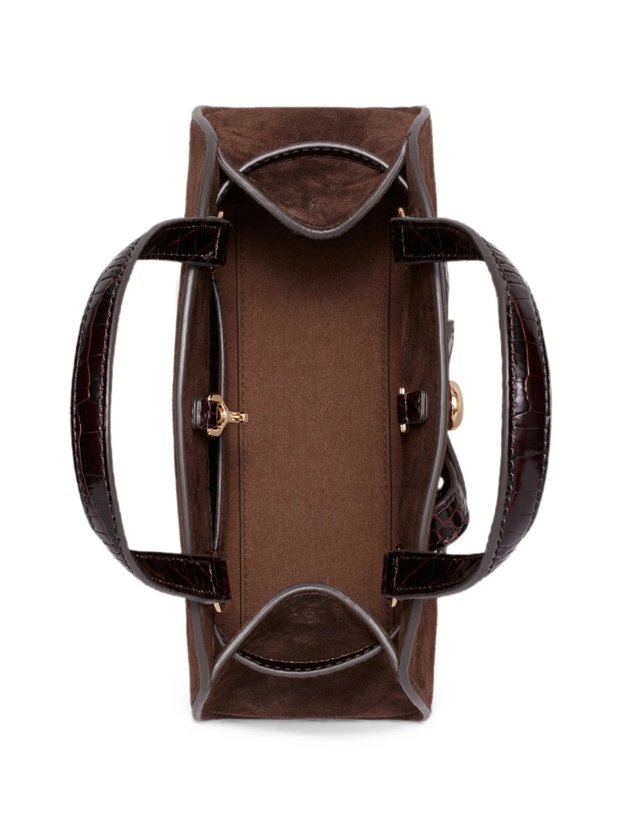 Geanta de mana Tory Burch maro din piele intoarsa - Img 3