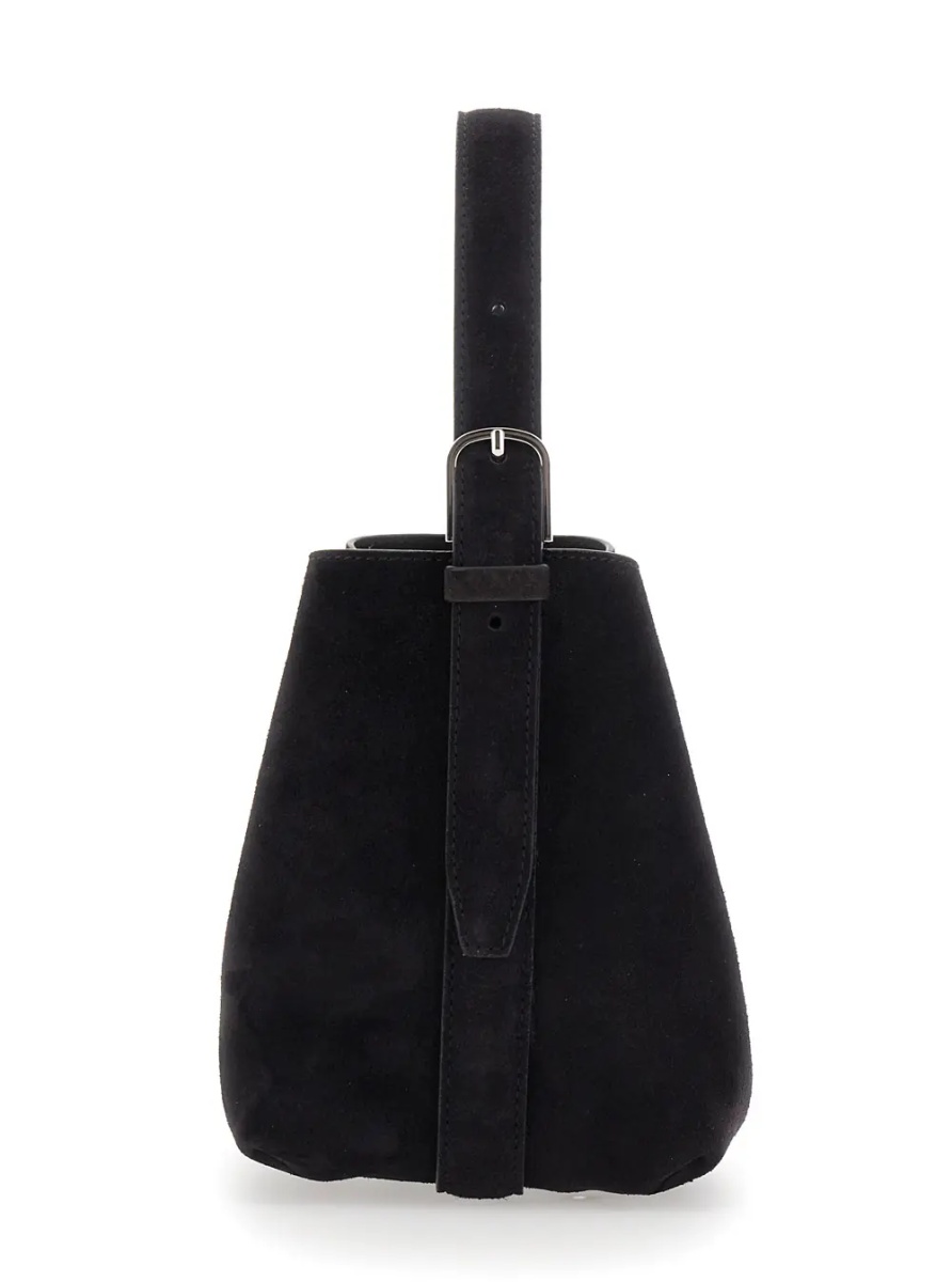 Geanta de mana TOTÊME 'Petite Belted' brown Handbag with belt handle design in suede for women - Img 3