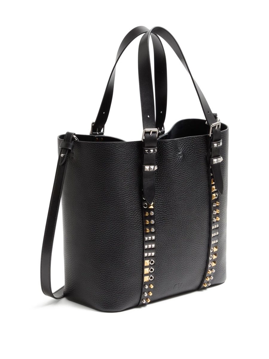 Geanta de mana Valentino Garavani Rockstud neagra din piele - Img 3