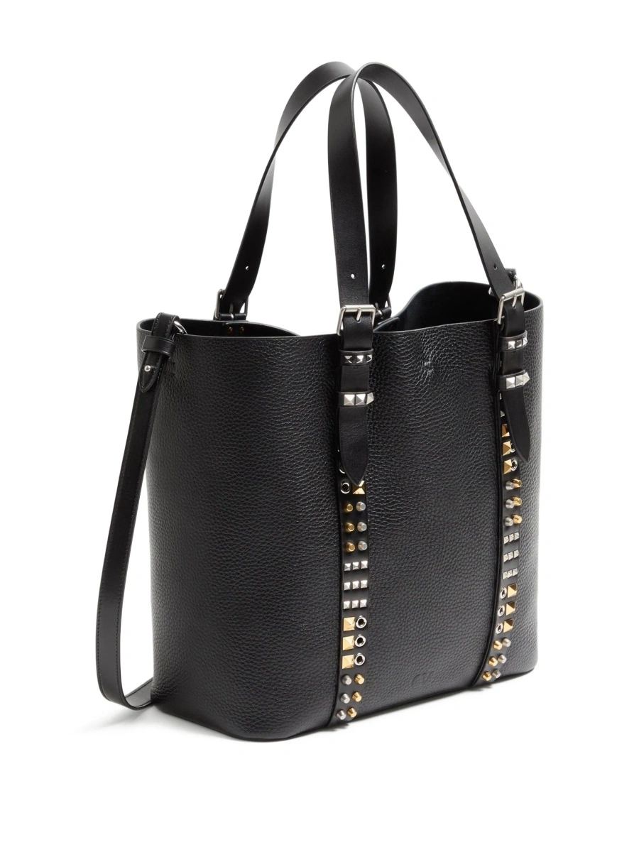 Geanta de mana Valentino Garavani Rockstud neagra din piele - Img 3