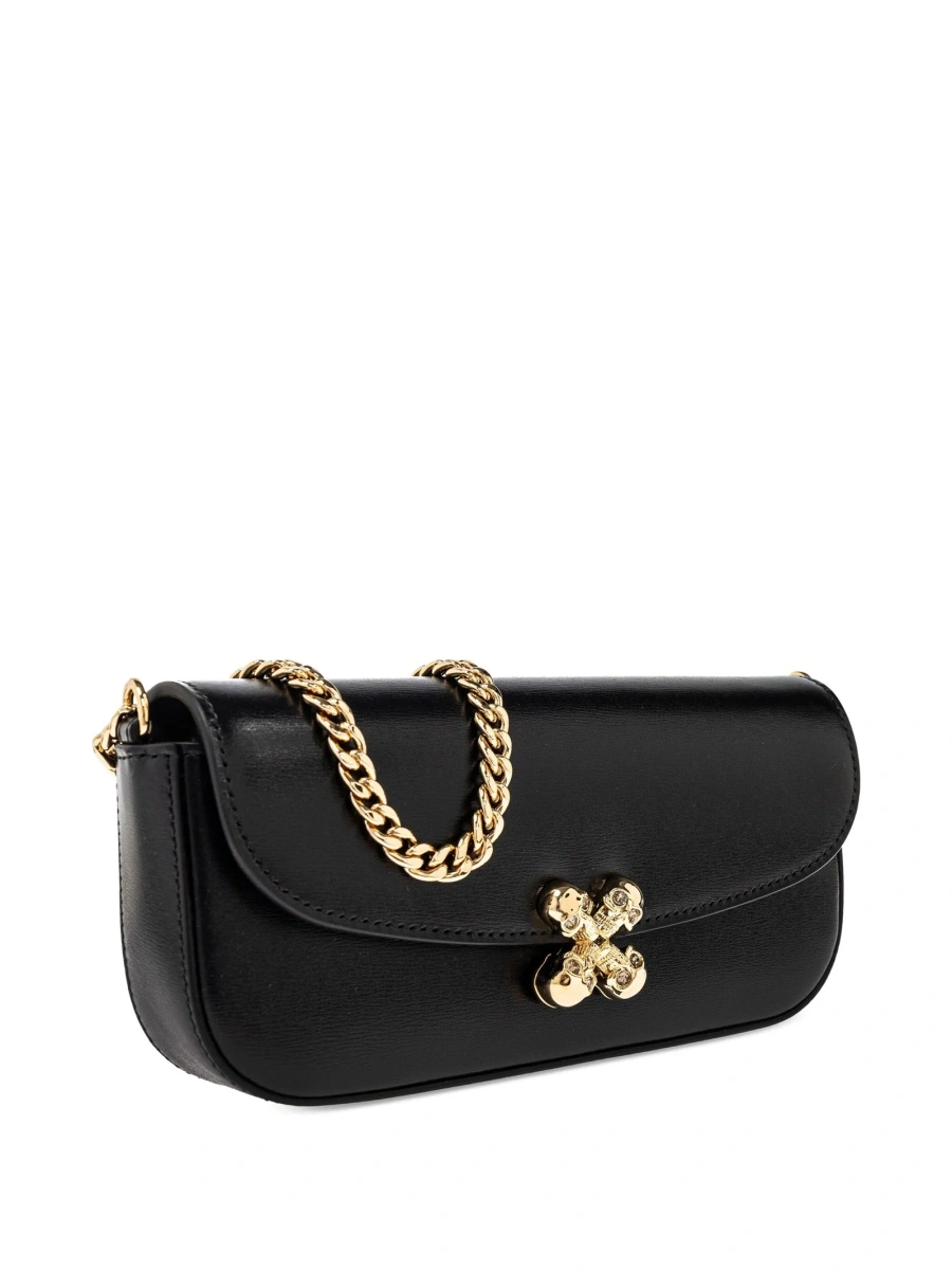 Geanta de umar Alexander McQueen neagra din piele - Img 4