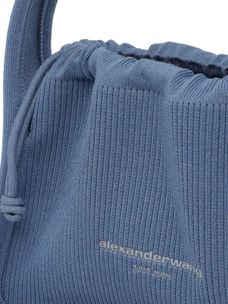 Geanta de umar Alexander Wang albastra din material textil - Img 4