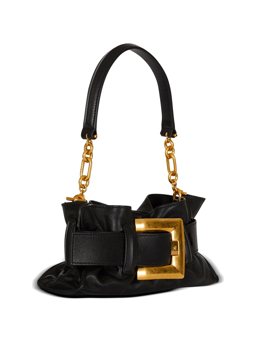 Geanta de umar Balmain neagra din piele - Img 4