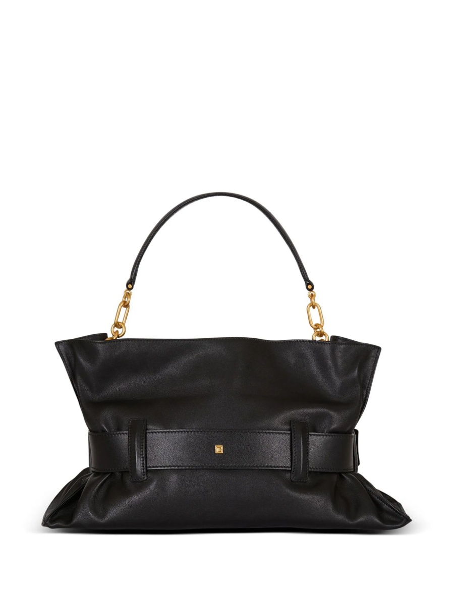 Geanta de umar Balmain neagra din piele - Img 3