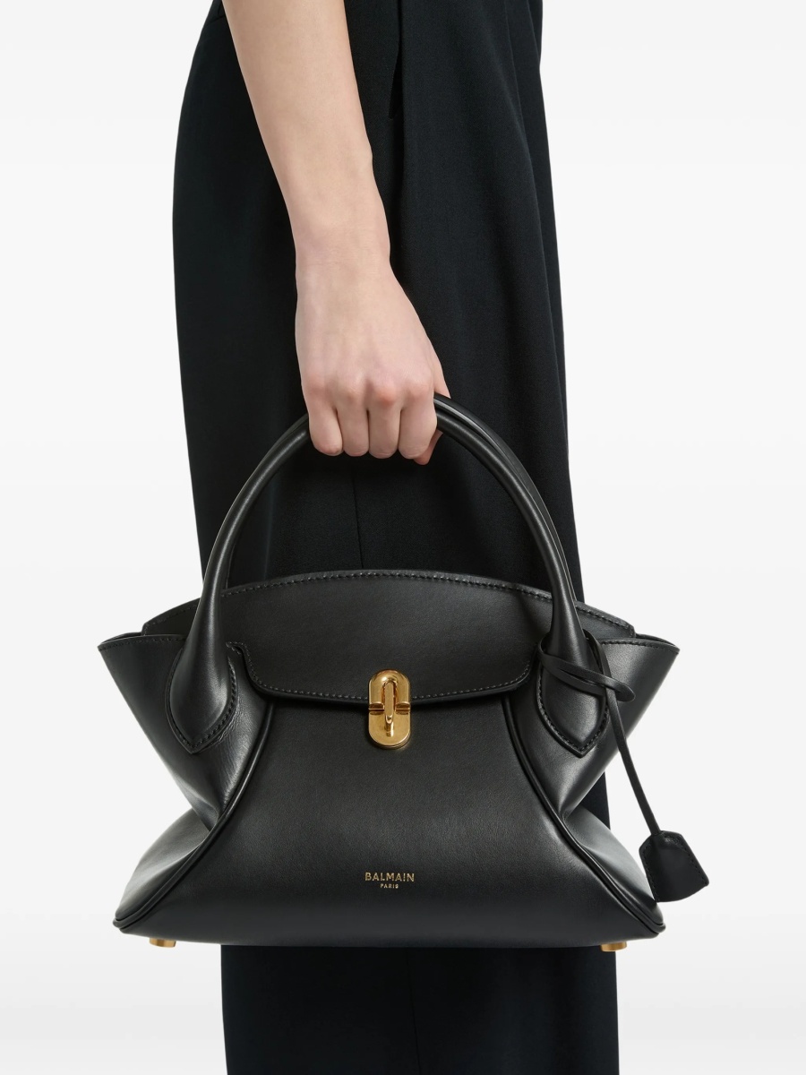 Geanta de umar Balmain neagra din piele - Img 3