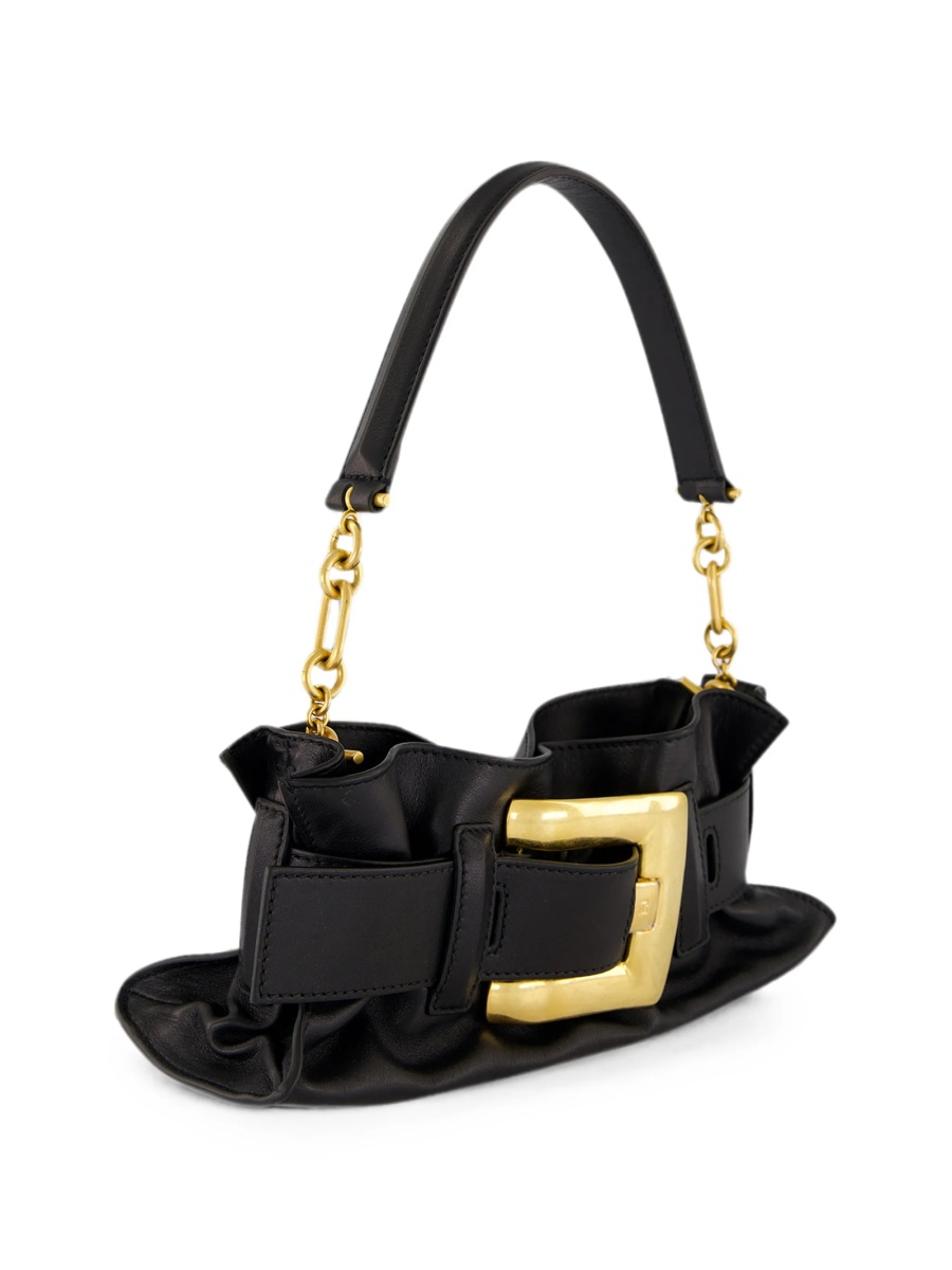 Geanta de umar Balmain neagra din piele - Img 3