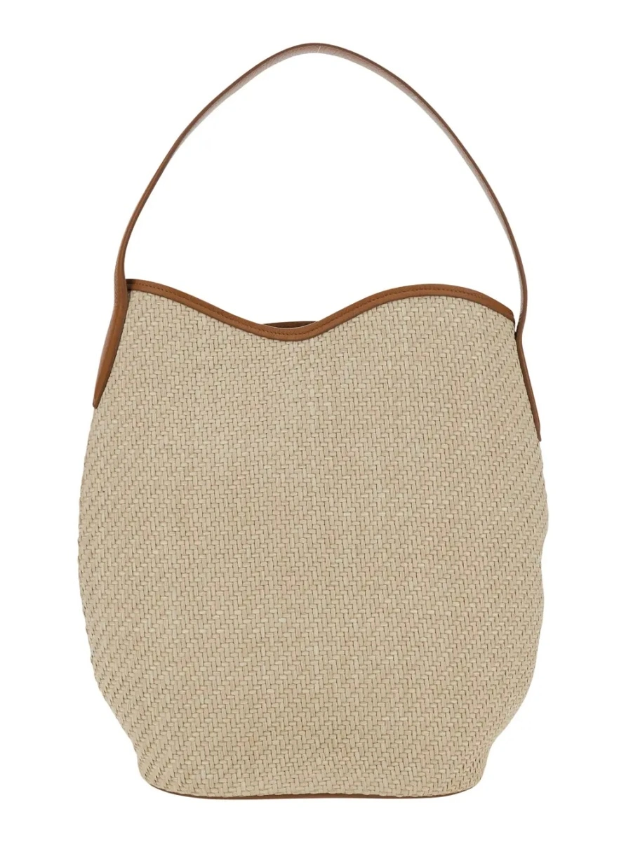 Geanta de umar BELTED BUCKET BAG LARGE RAFFIA - Img 2