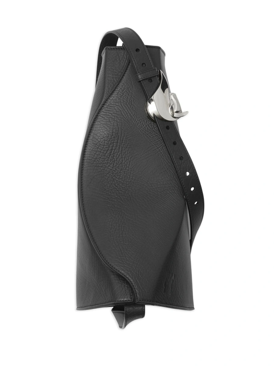 Geanta de umar Burberry neagra din piele - Img 4