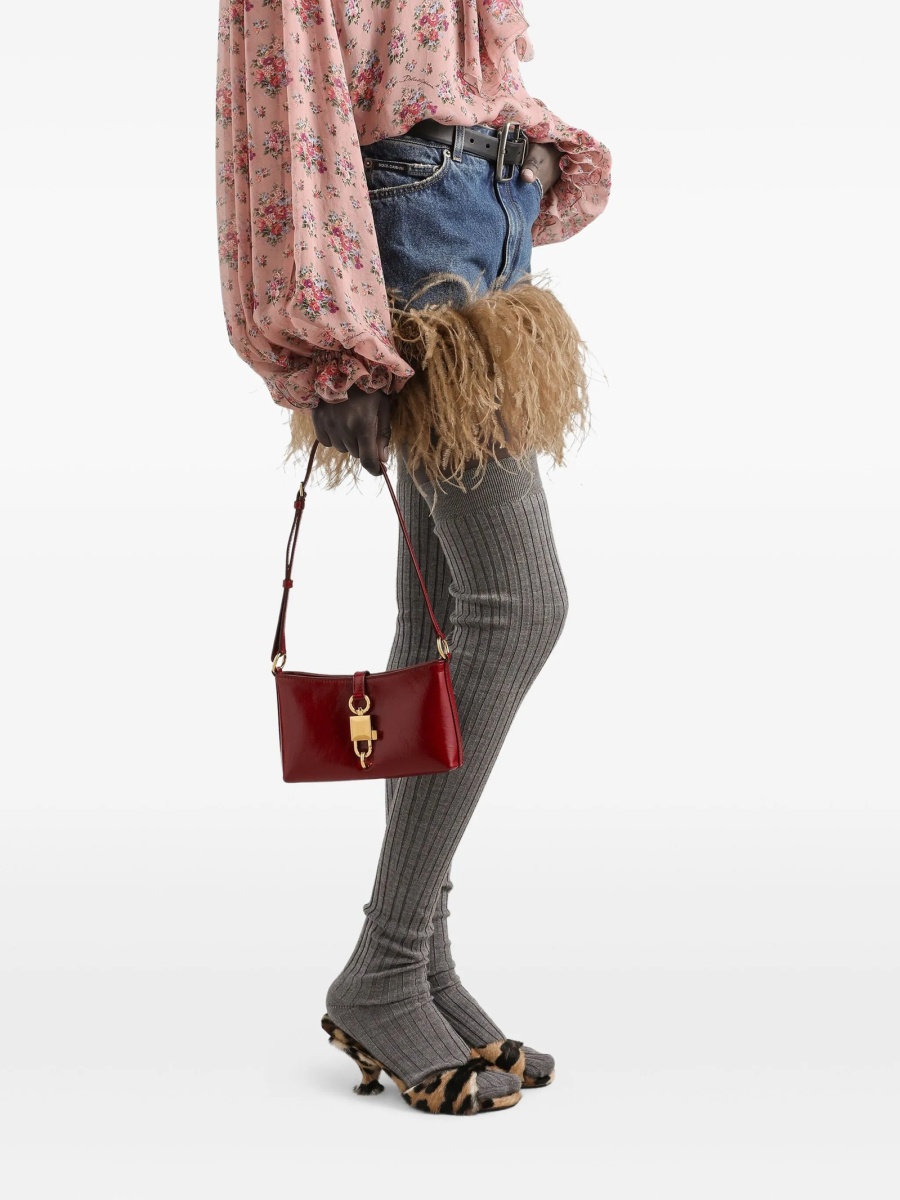 Geanta de umar Dolce &amp; Gabbana rosie din piele - Img 2