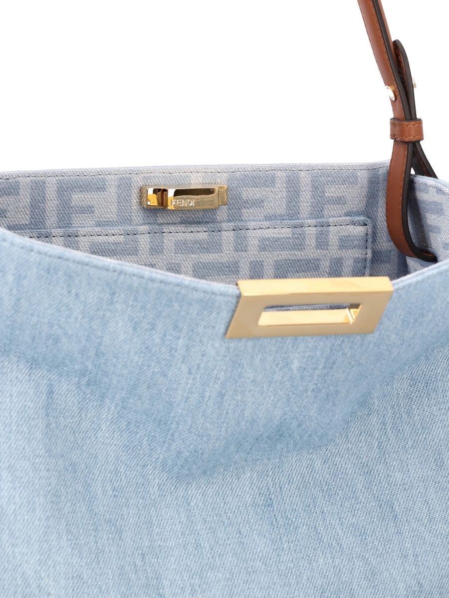 Geanta de umar Fendi albastra din bumbac organic si polyester - Img 4