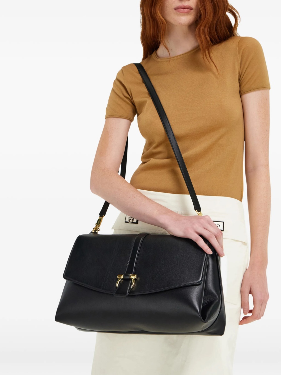 Geanta de umar Ferragamo gancini neagra din piele - Img 2