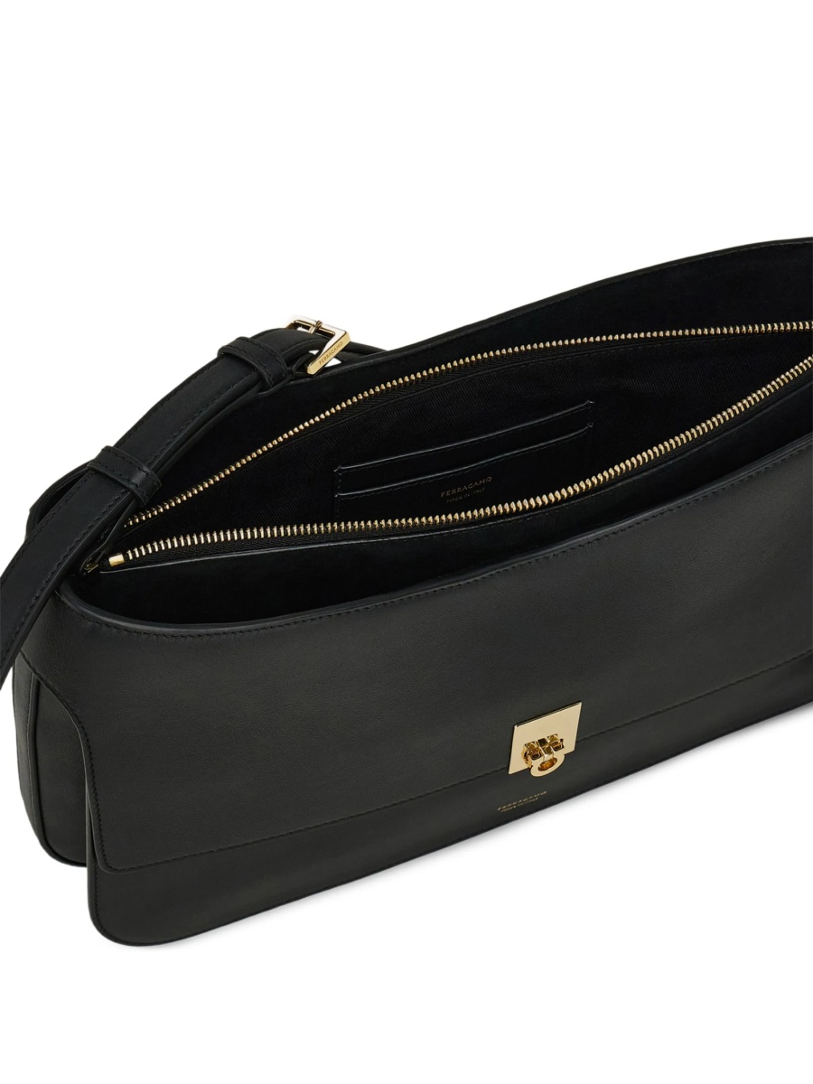 Geanta de umar Ferragamo neagra din piele - Img 5
