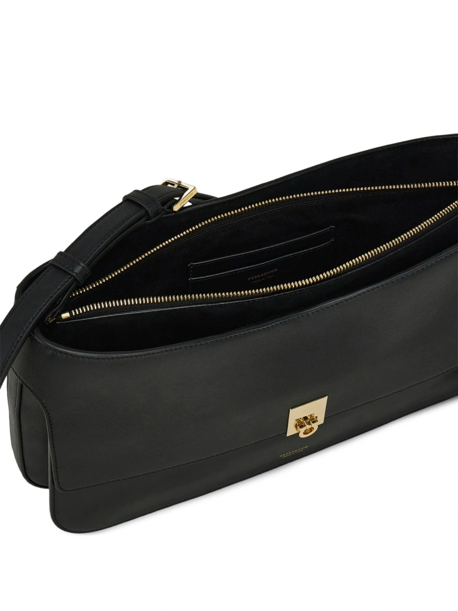 Geanta de umar Ferragamo neagra din piele - Img 5