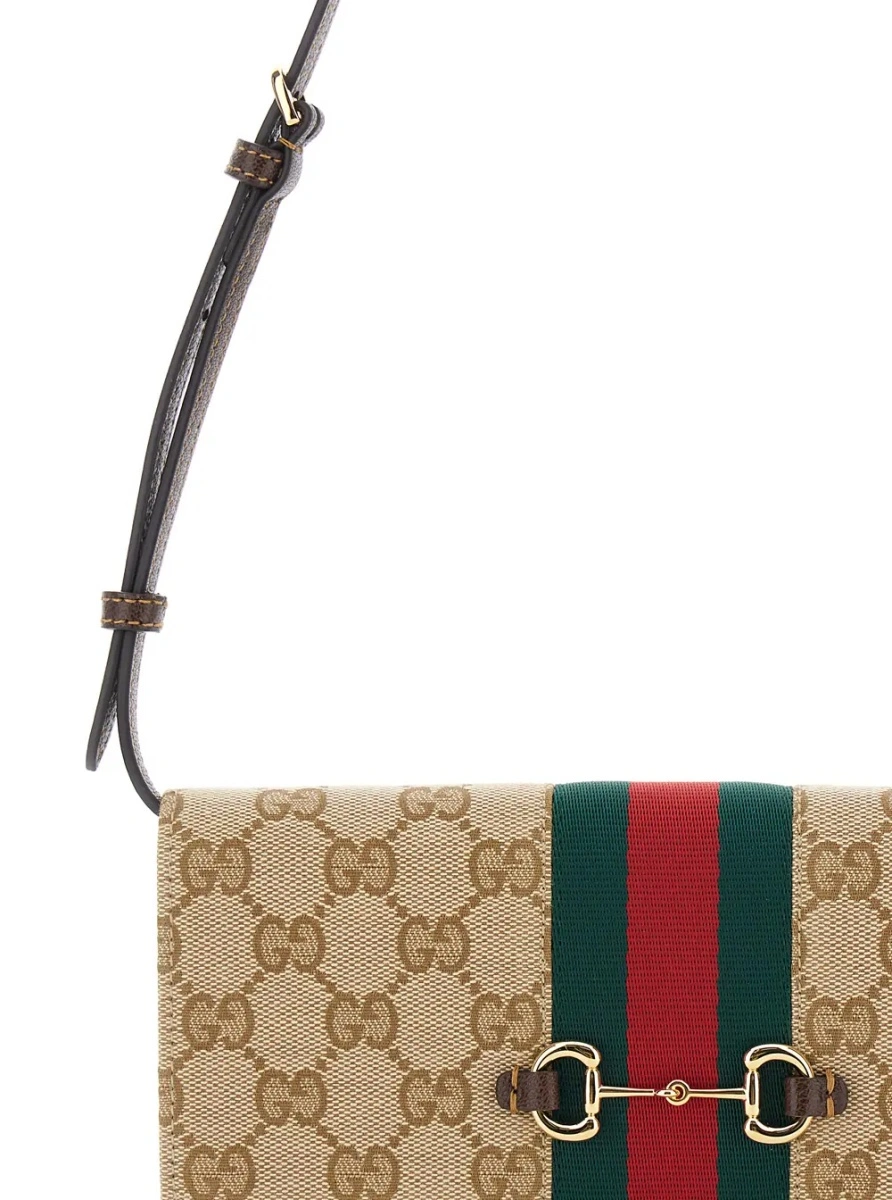 Geanta de umar Gucci bej din canvas GG - Img 3