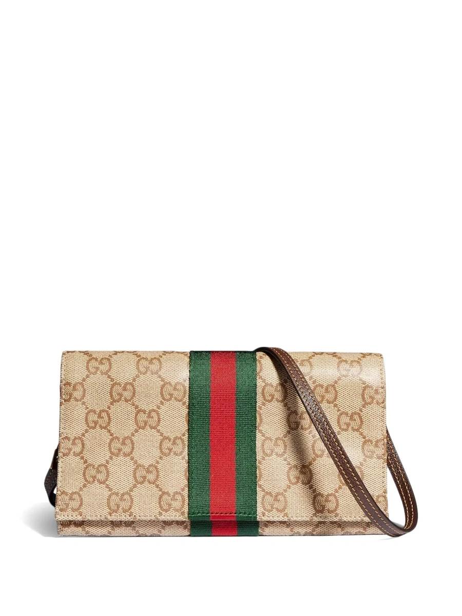 Geanta de umar Gucci bej din textil - Img 4