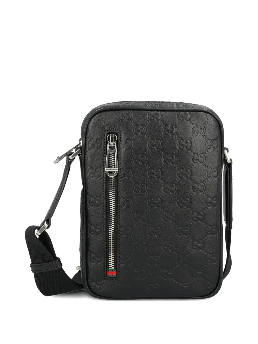 Geanta de umar Gucci neagra din piele 'Emblem' - Img 4