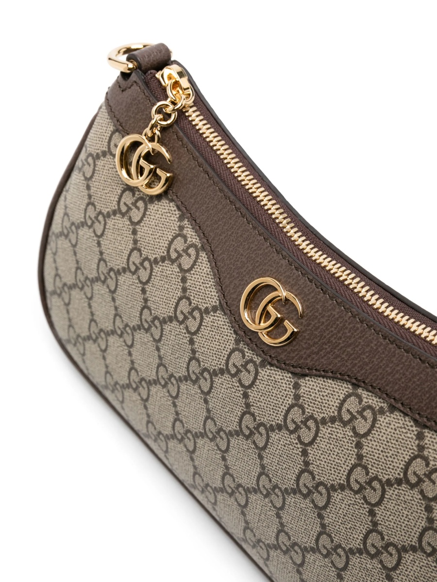 Geanta de umar Gucci neutra din piele si material textil - Img 4