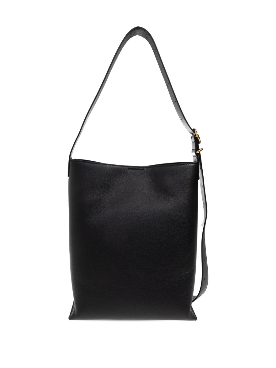 Geanta de umar Jil Sander neagra din piele - Img 3