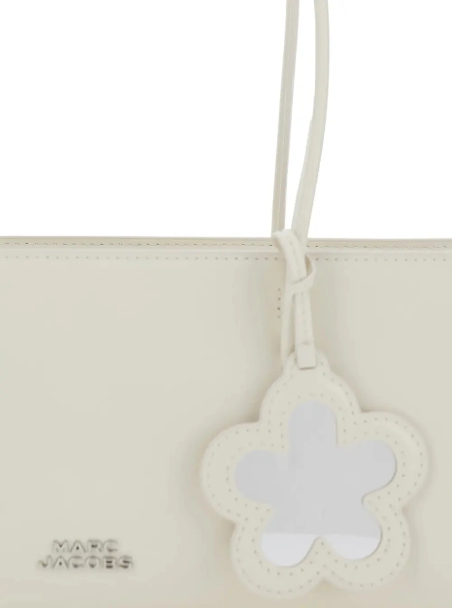 Geanta de umar Marc Jacobs alba din piele - Img 3