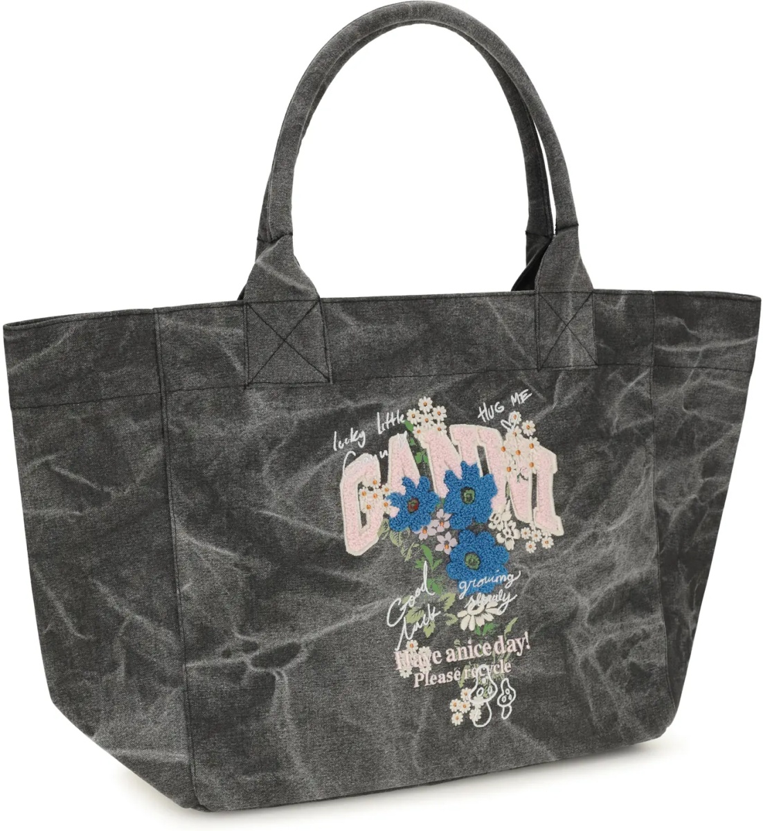 Geanta de umar Medium trapeze flower-print Shopping Bag - Img 2