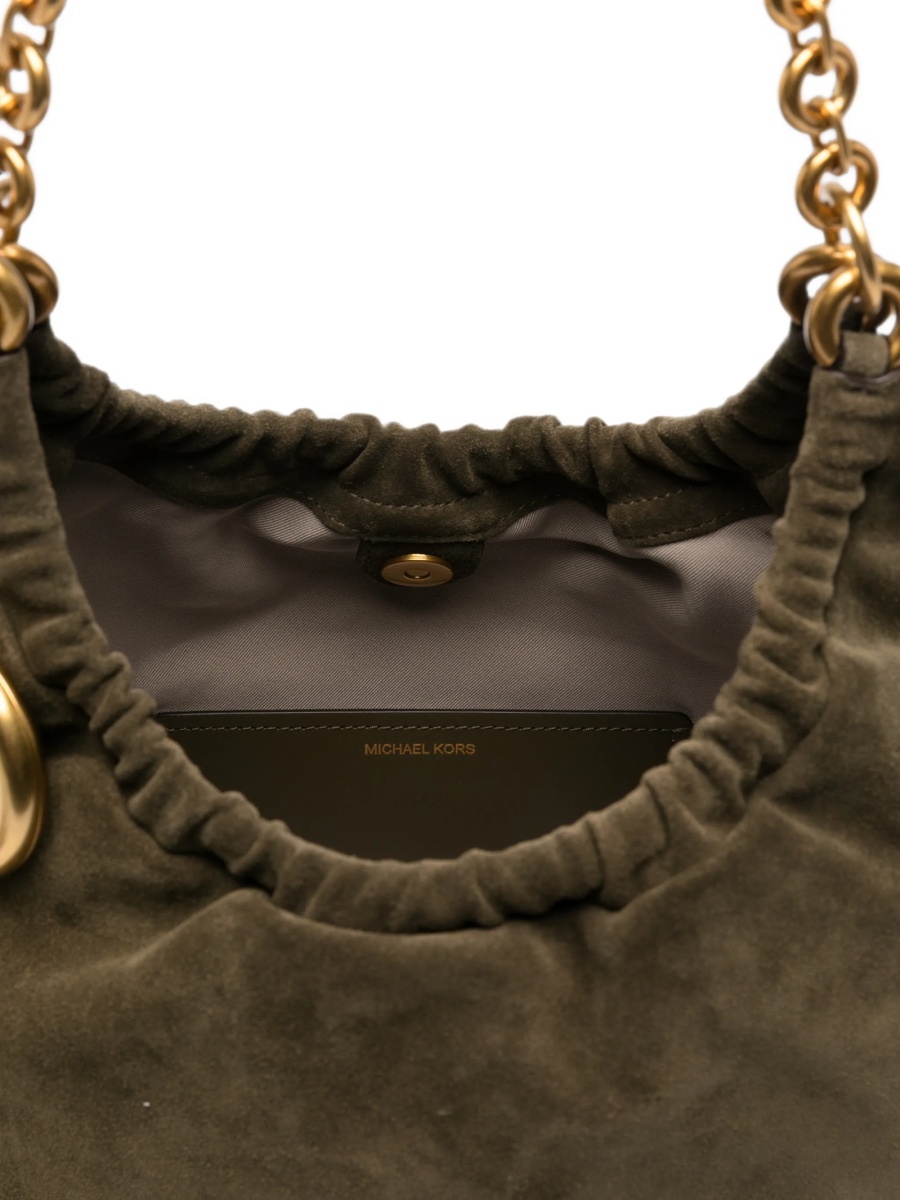 Geanta de umar Michael Kors verde din piele intoarsa - Img 5