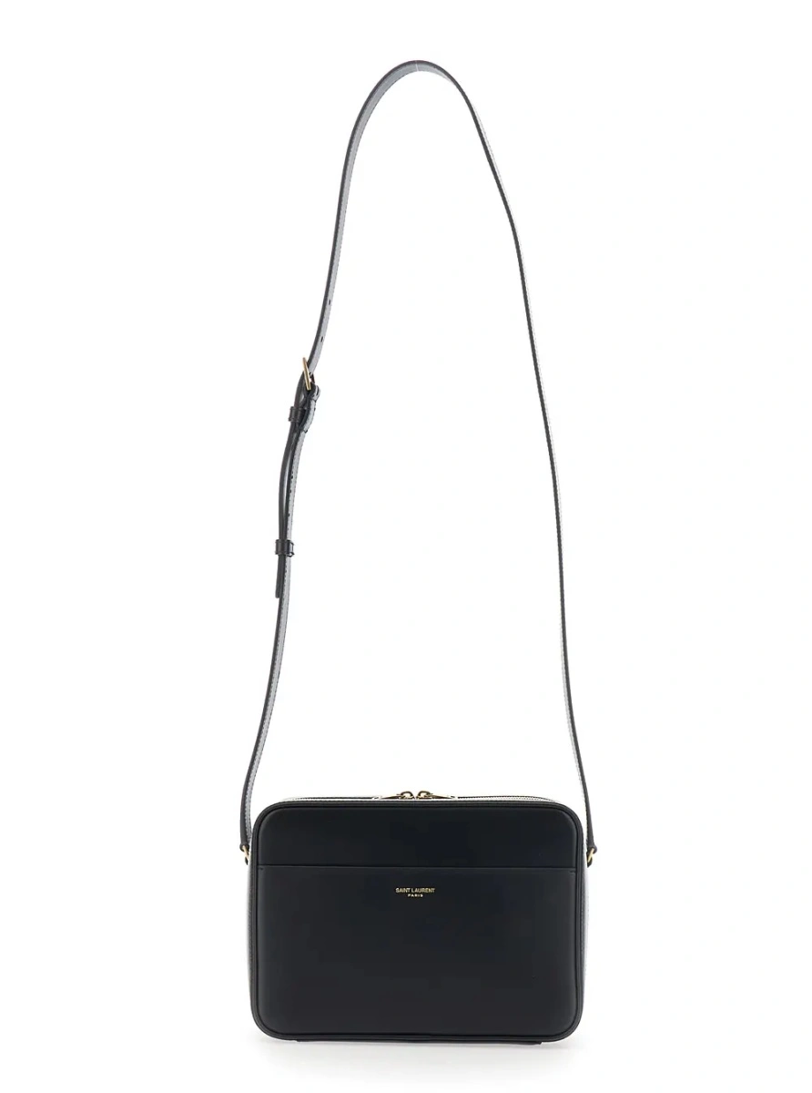 Geanta de umar Saint Laurent neagra din piele - Img 3