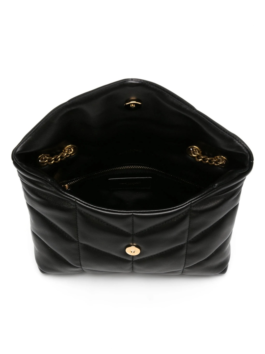 Geanta de umar Saint Laurent Puffer neagra din piele - Img 5