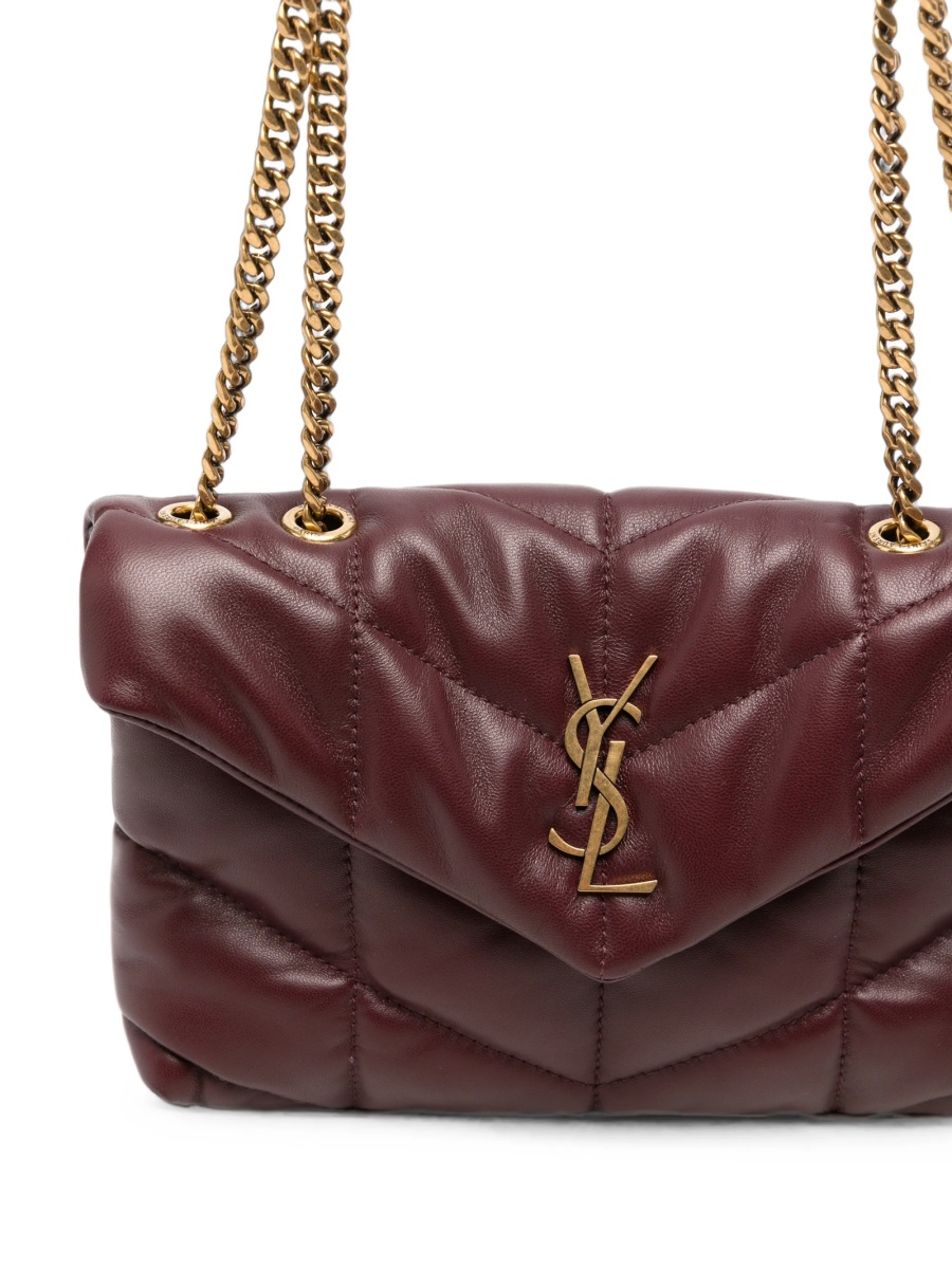 Geanta de umar Saint Laurent Puffer rosie din piele - Img 4