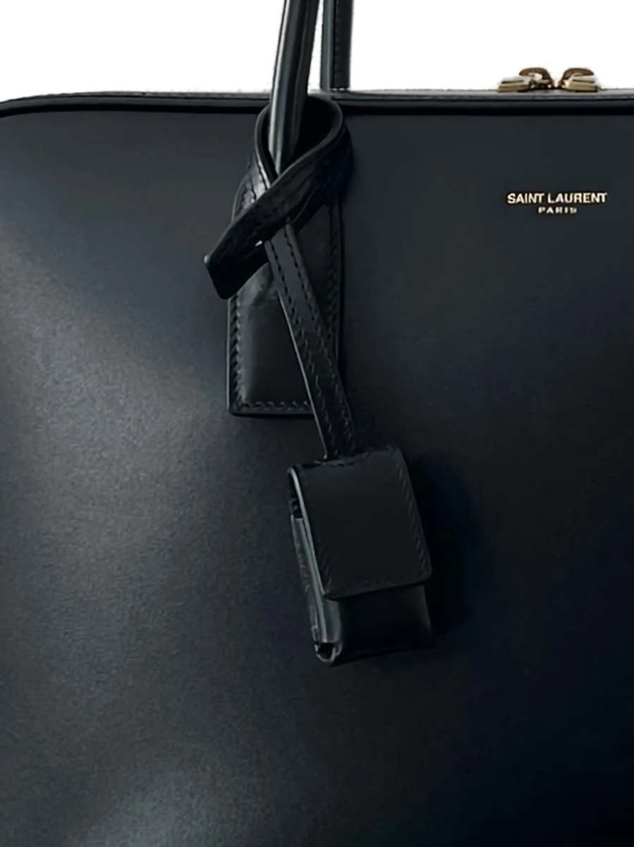 Geanta de umar Saint Laurent Sac De Jour neagra din alama si piele - Img 2