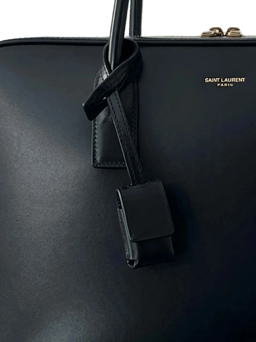 Geanta de umar Saint Laurent Sac De Jour neagra din alama si piele - Img 2